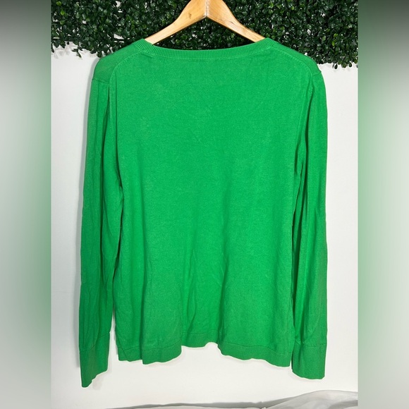 TALBOTS - Rhinestone Embellished Anchor Coastal Sweater Cotton Wool 2X Green - Picture 3 of 9